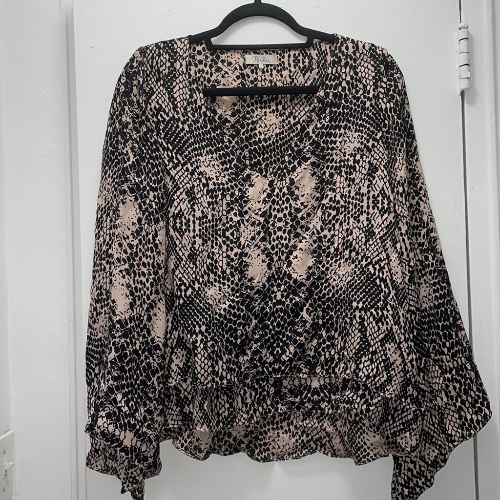 Parker Animal Print Silk Top